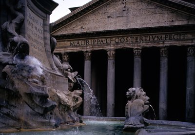 The Pantheon and Fountain by Roman